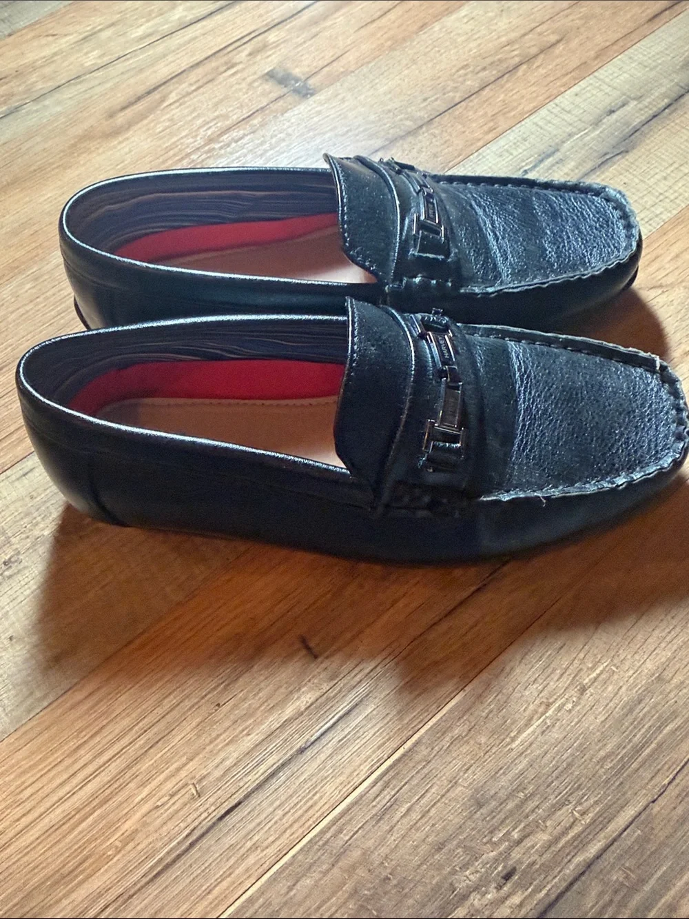 Boy’s Black Leather Driving Loafers - Steve Harvey Celebrity Edition Brand